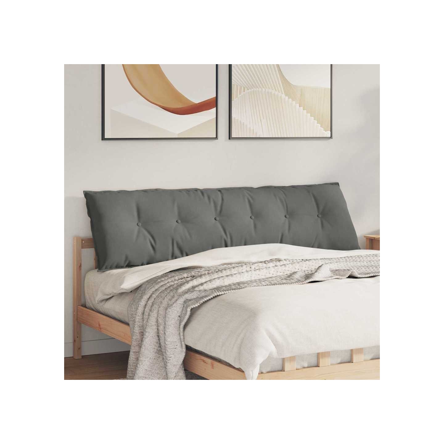 Coussin de Dos Gris foncé 180 x 50 x 19 cm Tissu en microfibre