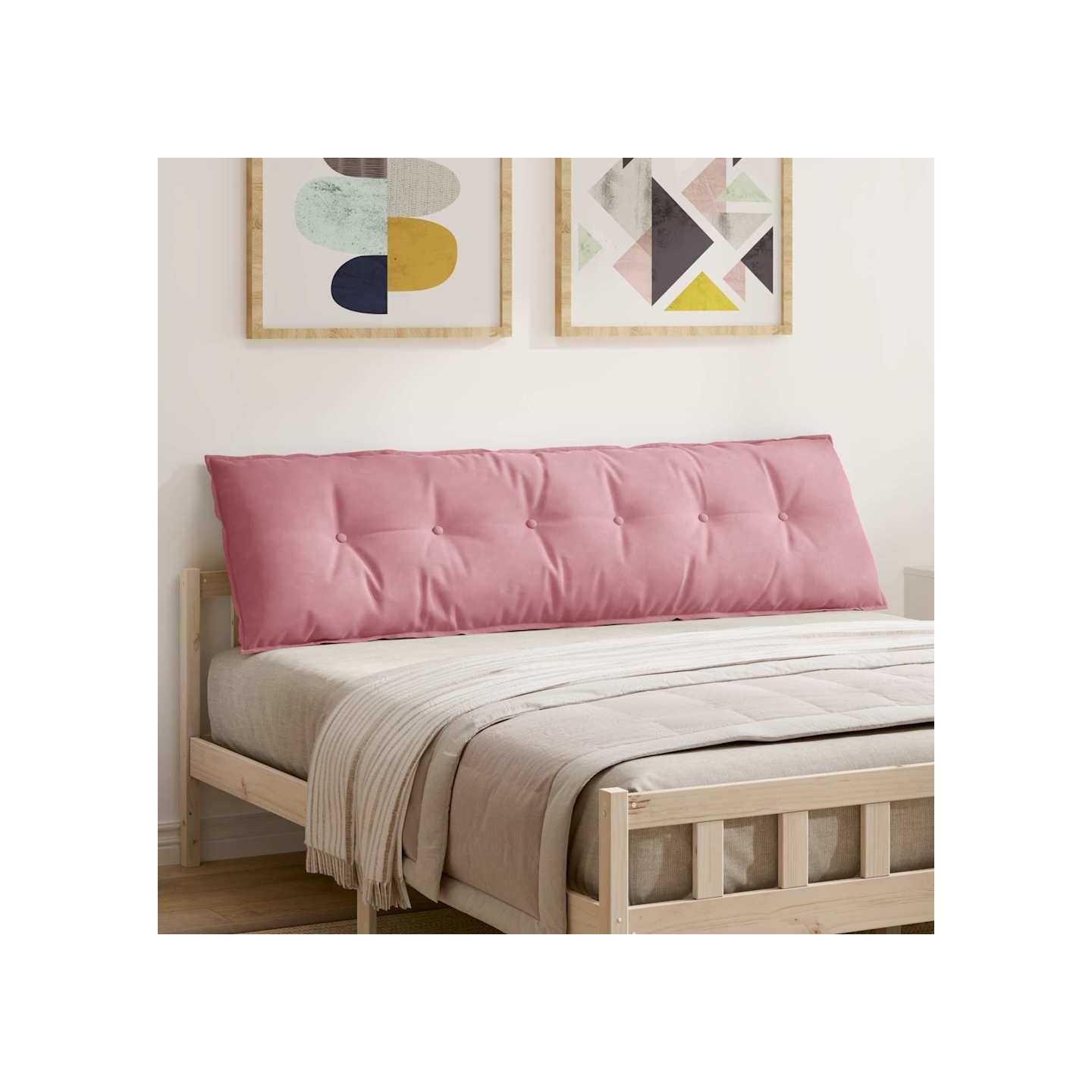 Coussin de Dos Rose 180 x 50 x 19 cm Tissu en velours côtelé