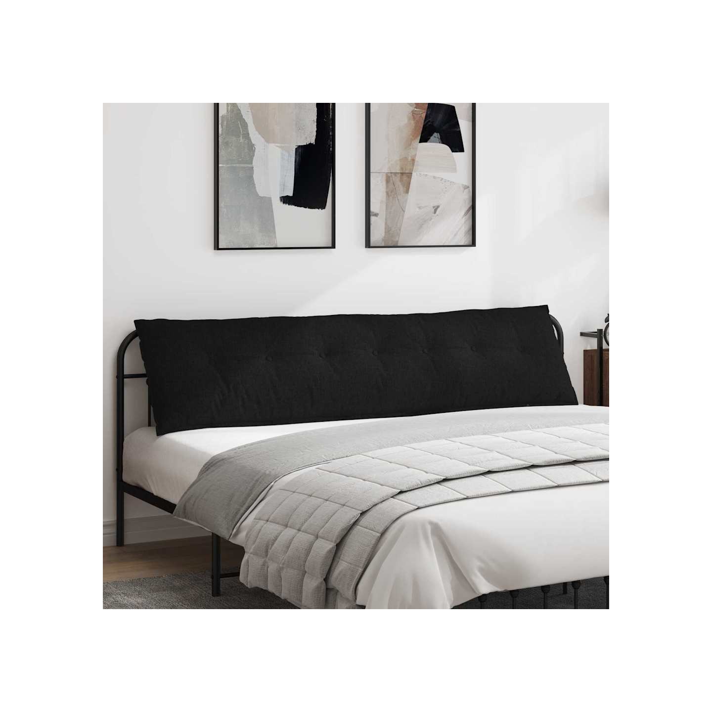 Coussin de Dos Noir 200 x 50 x 19 cm tissu
