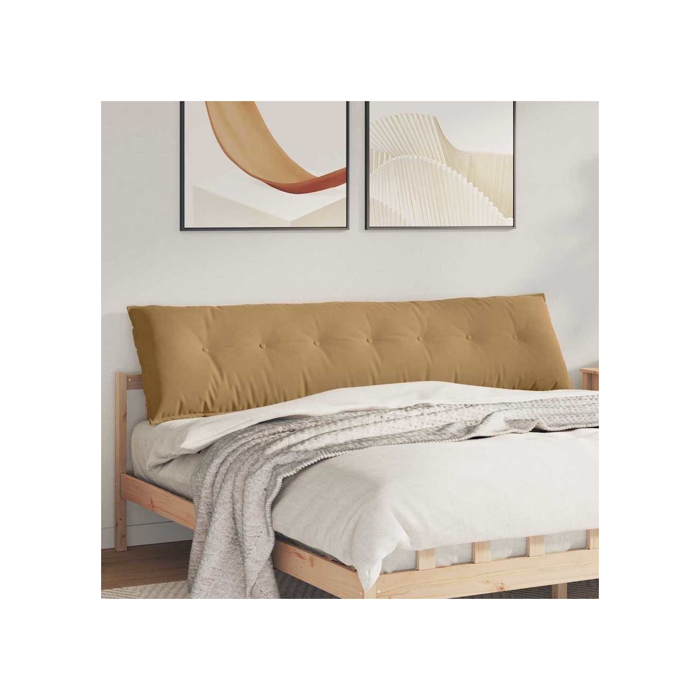 Coussin de Dos Marron 200 x 50 x 19 cm Tissu en velours côtelé
