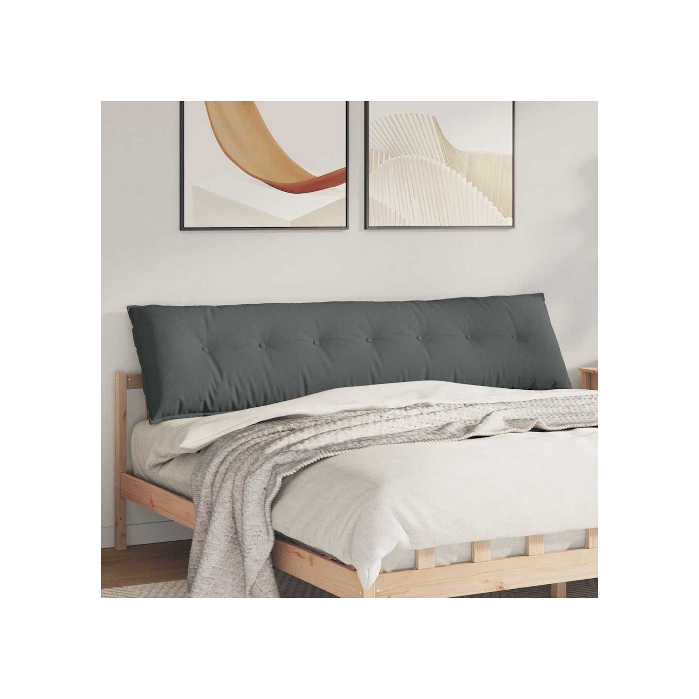Coussin de Dos Gris foncé 200 x 50 x 19 cm tissu