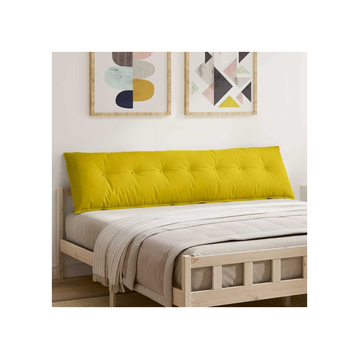 Coussin de Dos Jaune 200 x 50 x 19 cm Tissu en velours côtelé