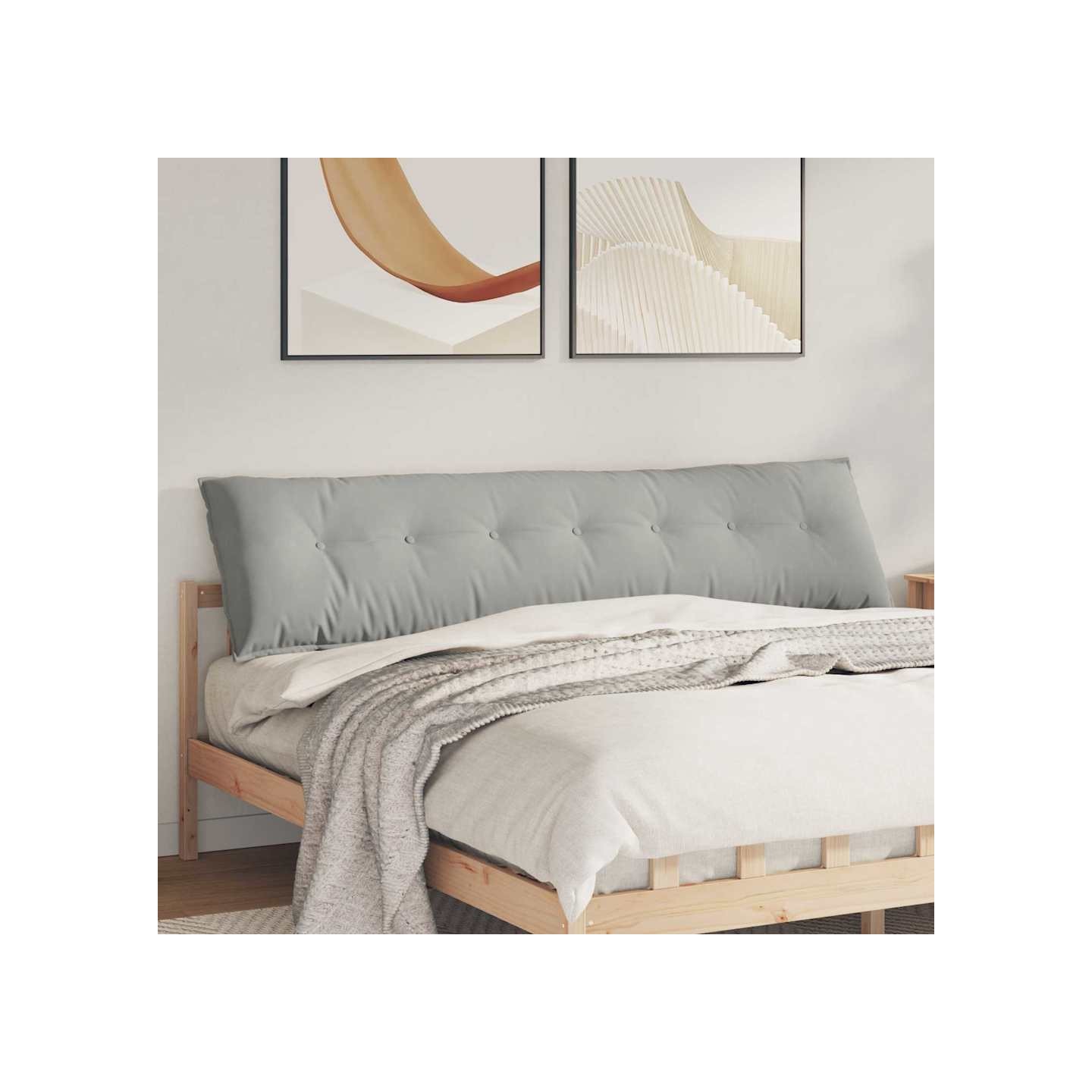 Coussin de Dos Gris clair 200 x 50 x 19 cm Tissu en microfibre