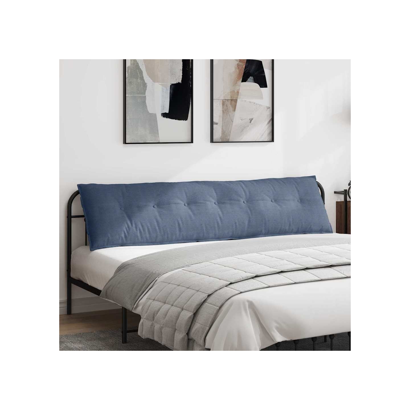 Coussin de Dos Bleu 200 x 50 x 19 cm Tissu en velours côtelé