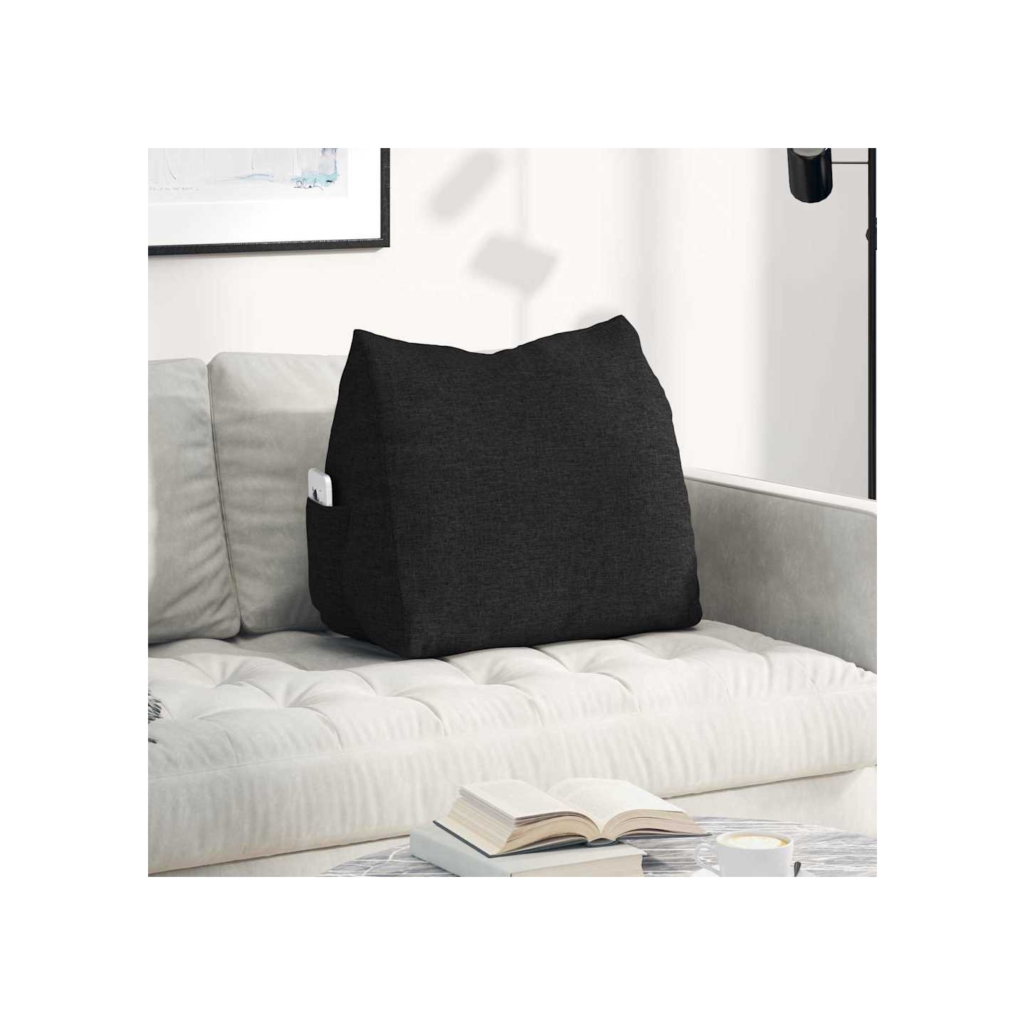 Coussin de Dos Noir 60 x 50 x 20 cm tissu