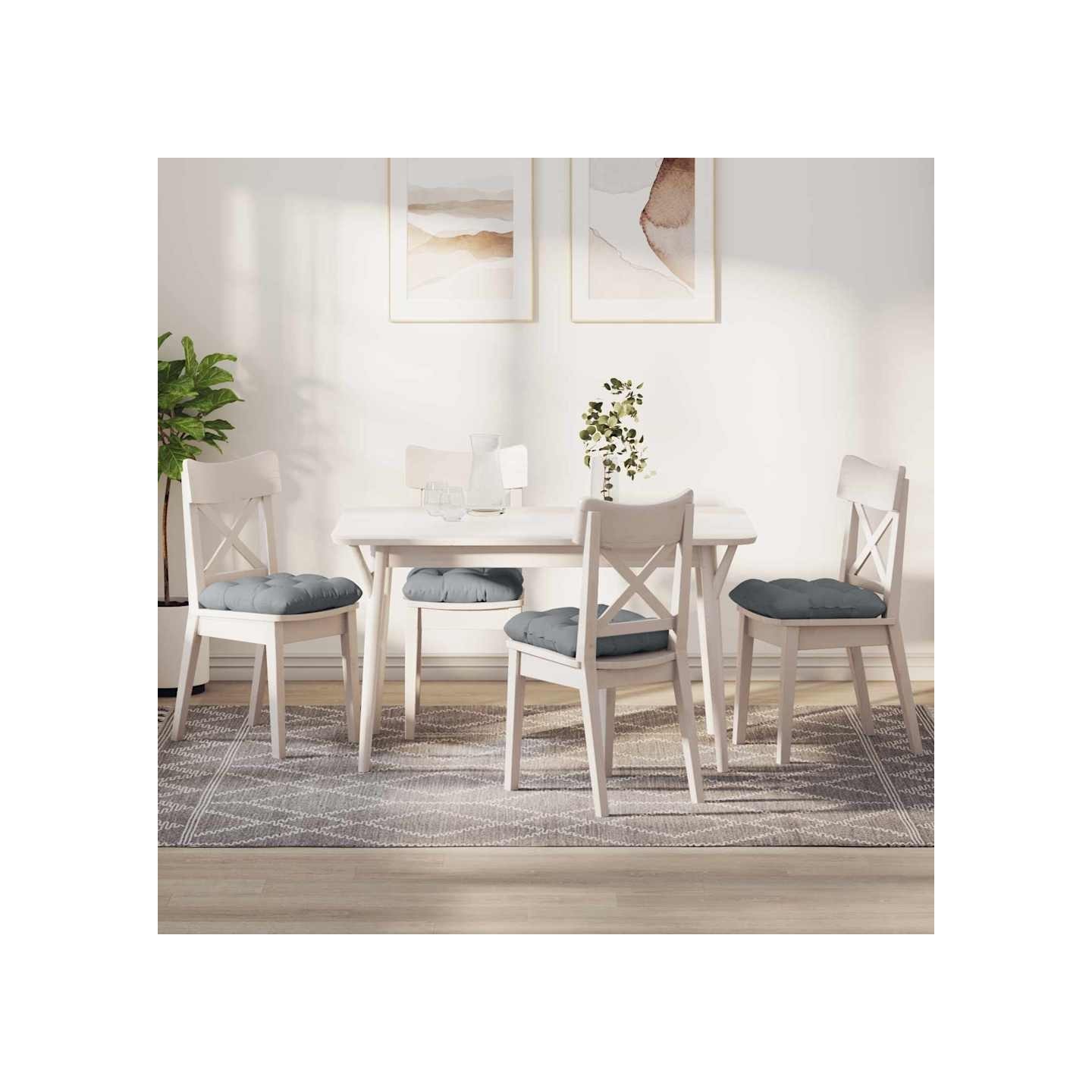 Coussins de siège 4 pc Tissu Gris clair 45 x 45 x 12 cm