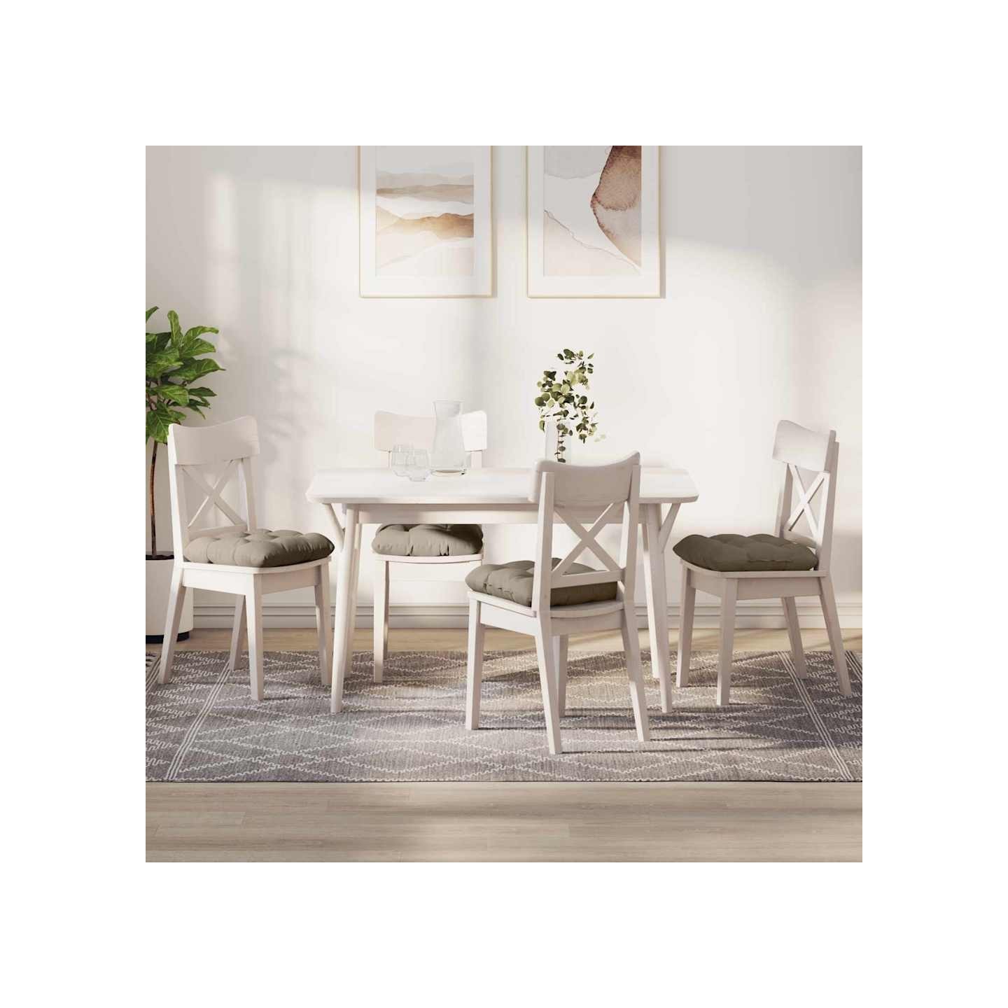 Coussins de siège 4 pc Tissu en microfibre Taupe 40 x 40 cm