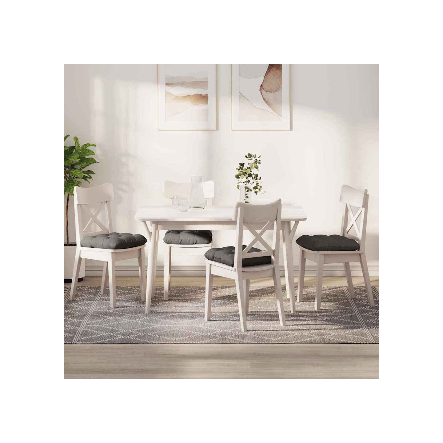 Coussins de siège 4 pc Tissu en velours côtelé Gris clair