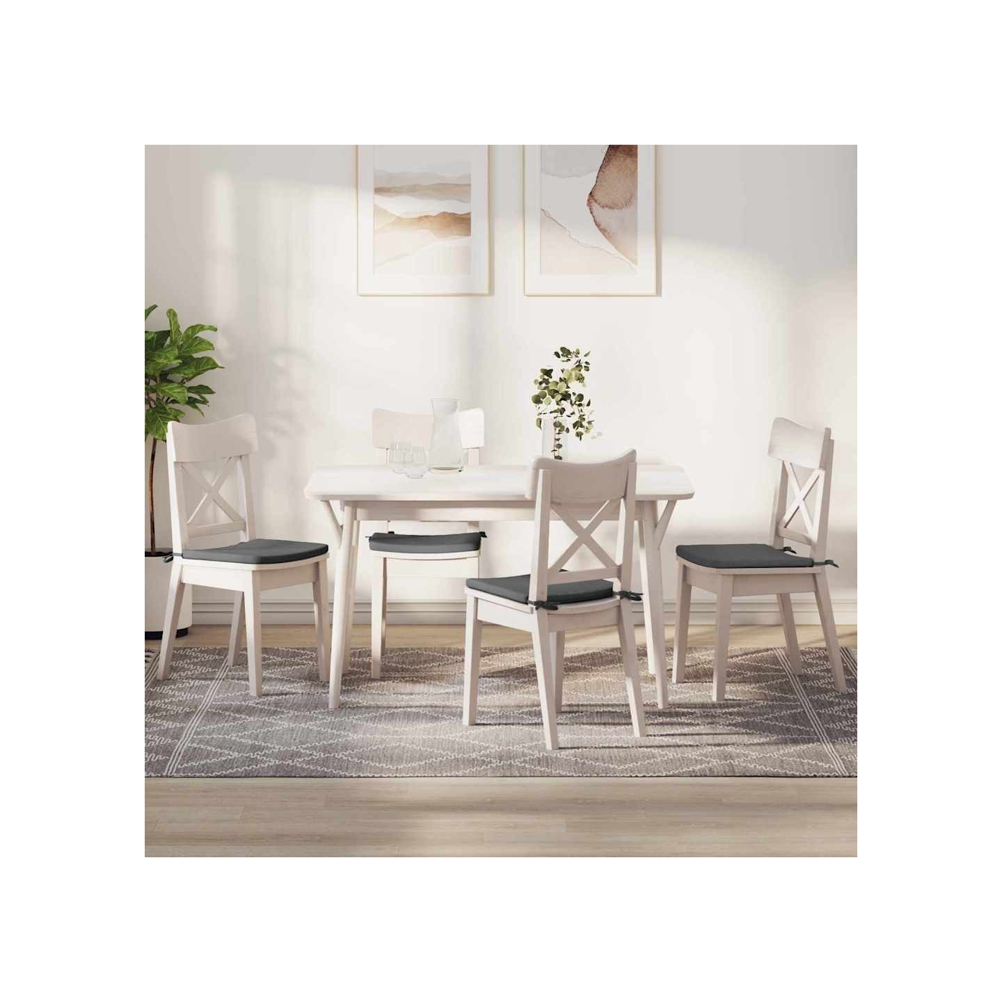 Coussins de siège 4 pc tissu Gris foncé 40 x 40 x 3 cm