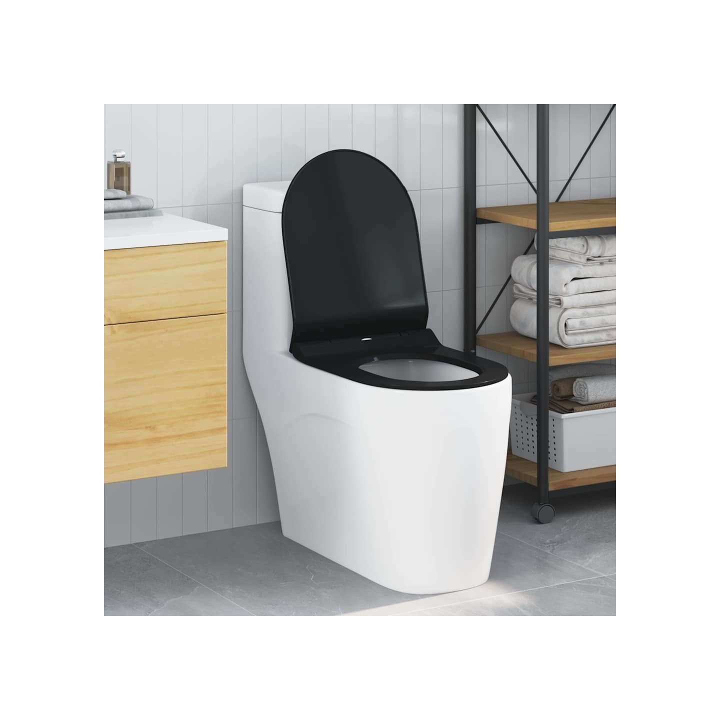 Siège de toilette Réglable Noir 50 x 36,5 x 5 cm Polypropylène