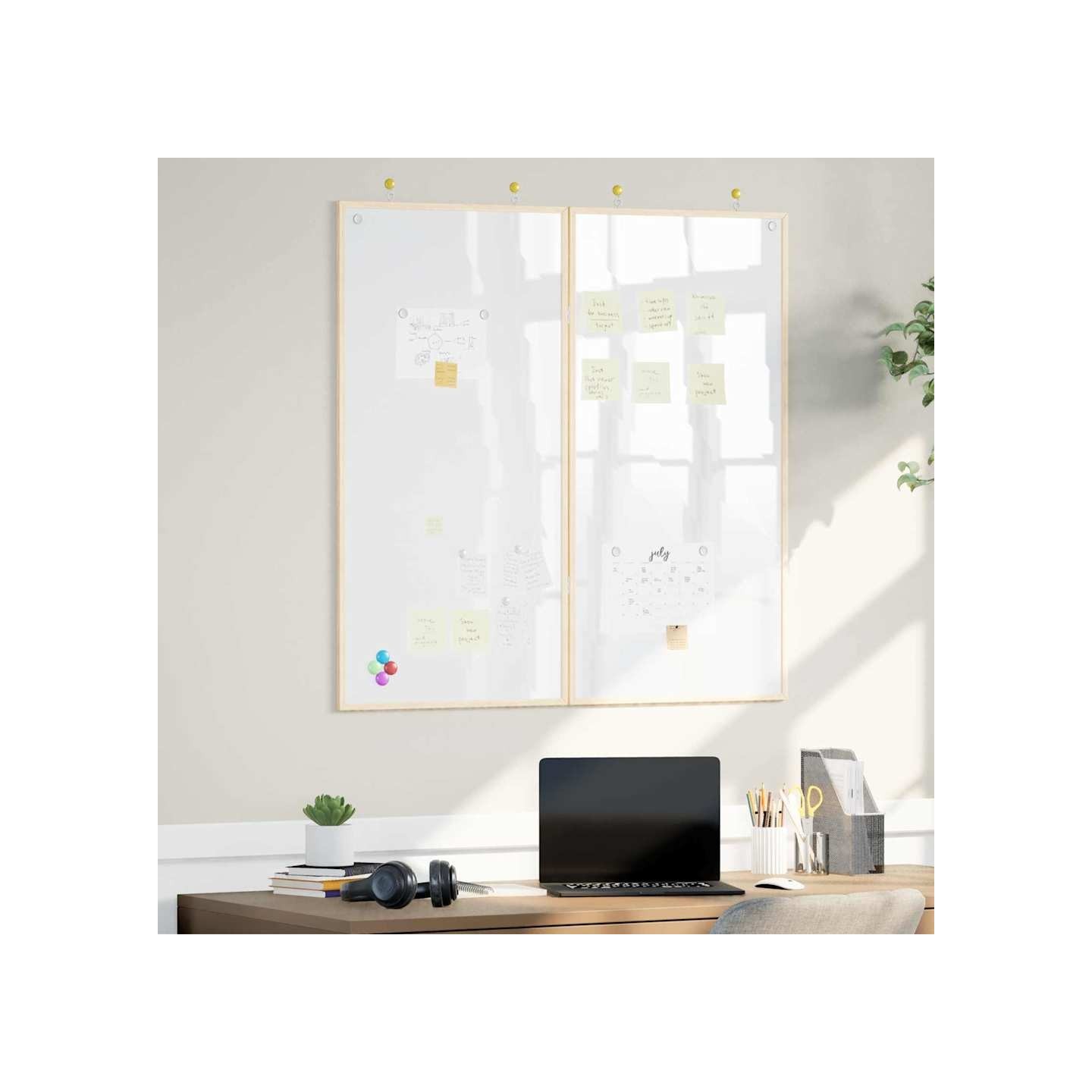 Tableau d'Affichage 100 x 100 x 1,4 cm Bois de pin massif Blanc
