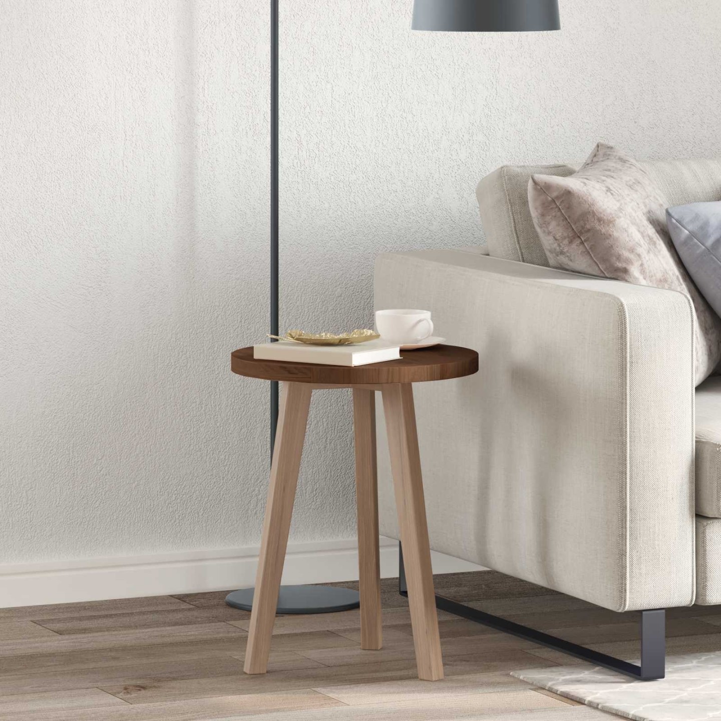 Plateau de table Ø 50 x 2,5 cm Rond Bois de chêne massif