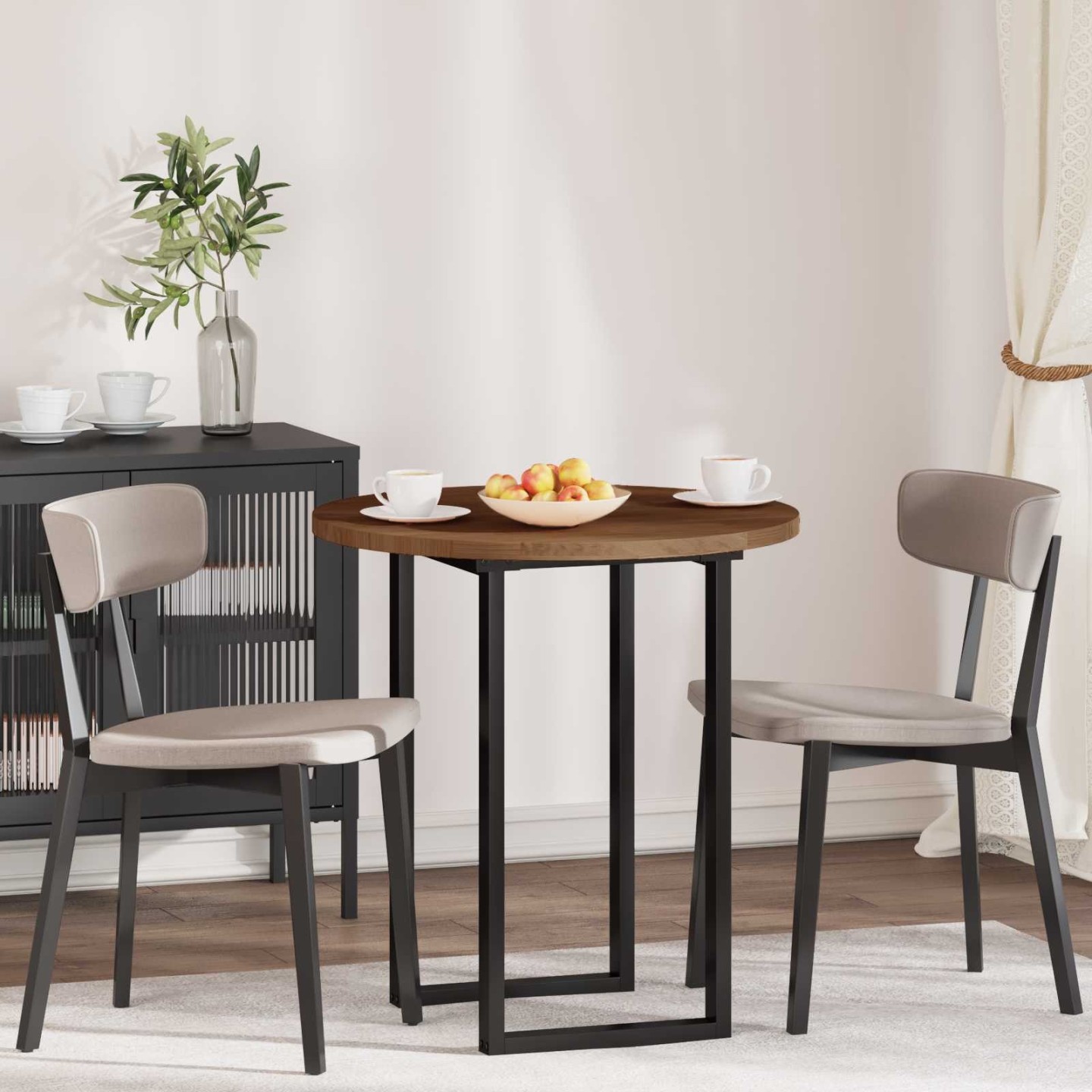 Plateau de table Ø 70 x 2,5 cm Rond Bois de chêne massif