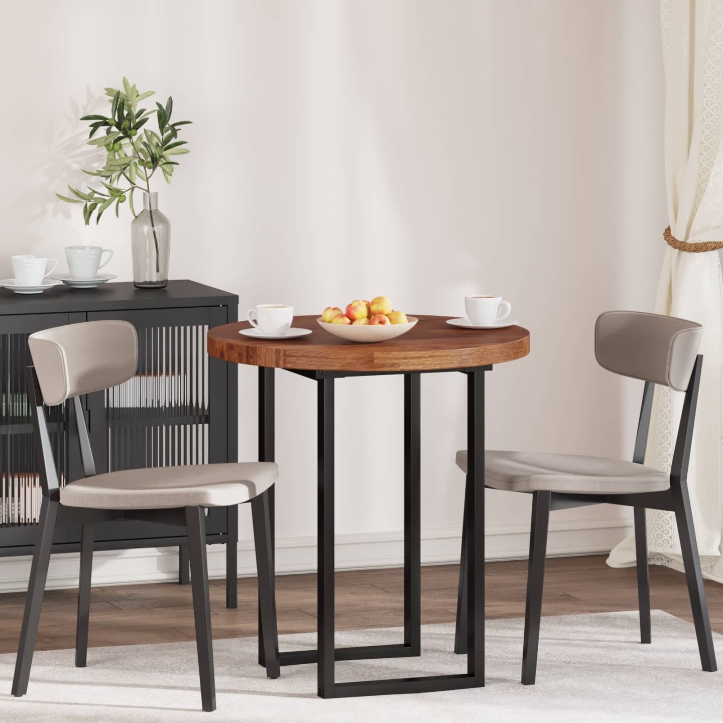 Plateau de table Ø 70 x 4 cm Rond Bois de chêne massif