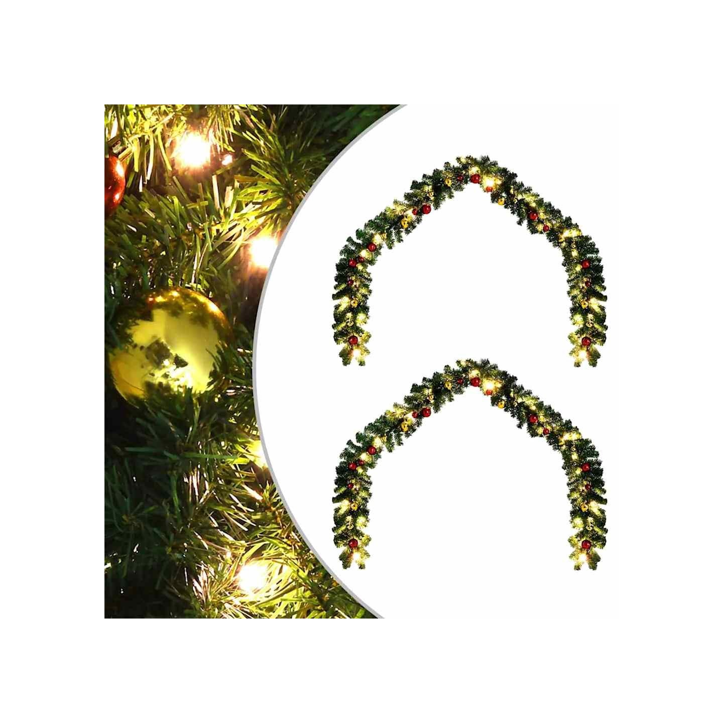 Guirlande de Noël 2 pc 600 LED Vert 20 m PVC