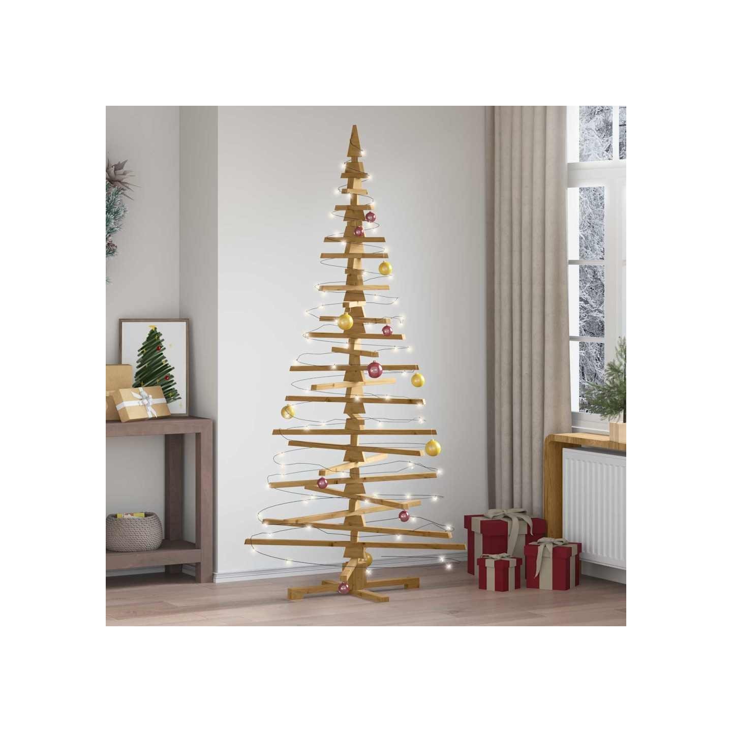 Arbre de Noël en bois KOTKA 210 cm Bois de pin massif