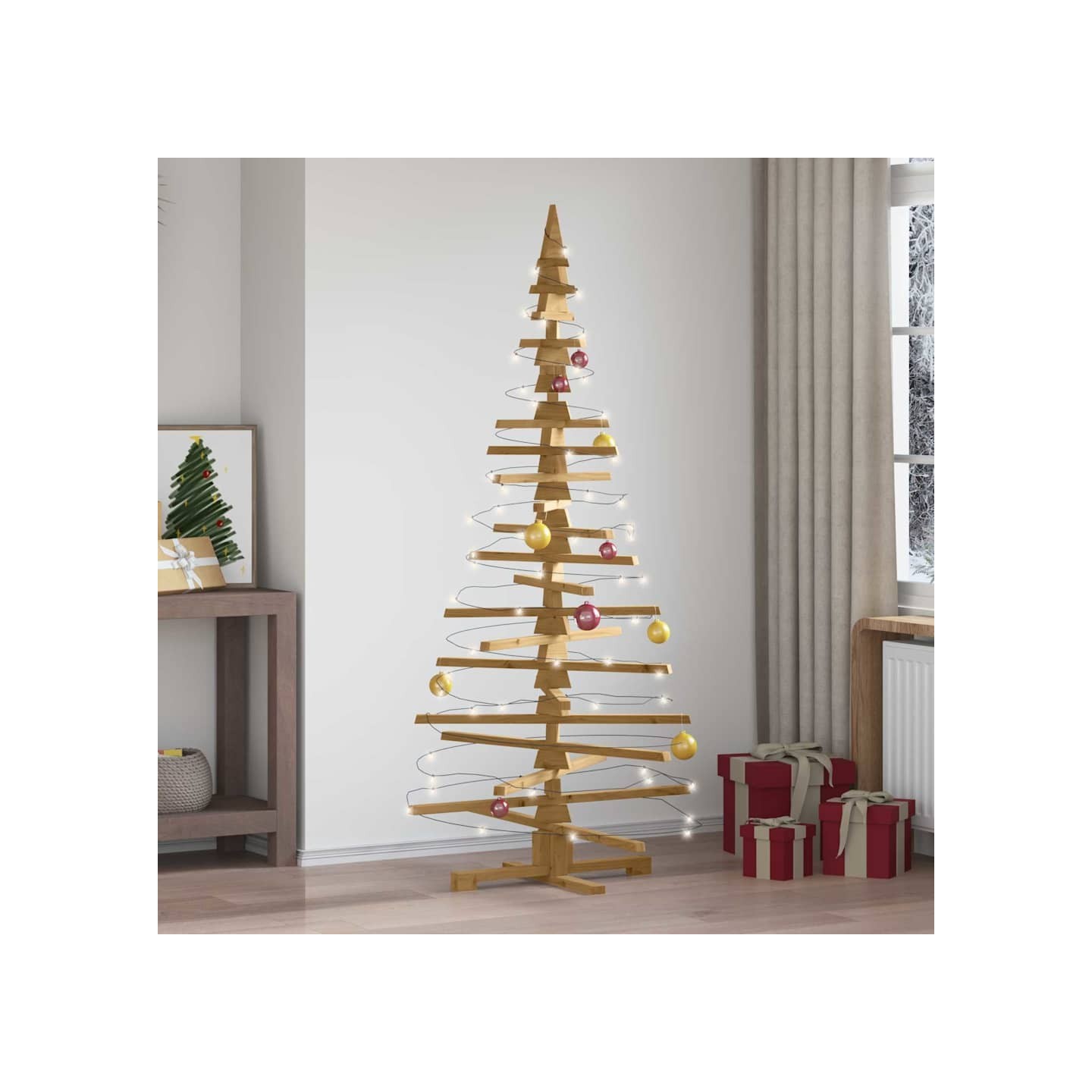 Arbre de Noël en bois KOTKA 180 cm Bois de pin massif