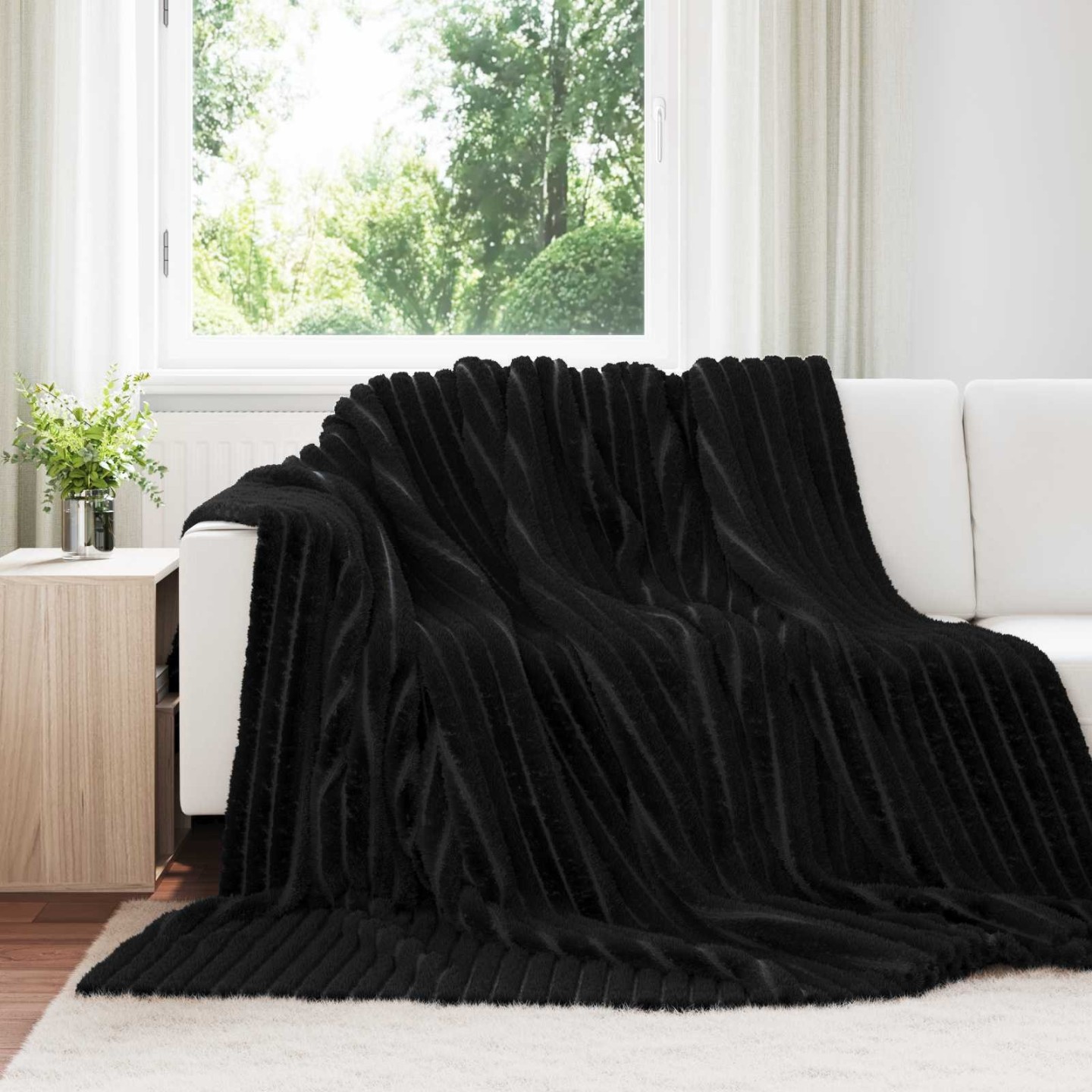 Plaid Noir 240 x 220 cm 1,36 kg Polaire