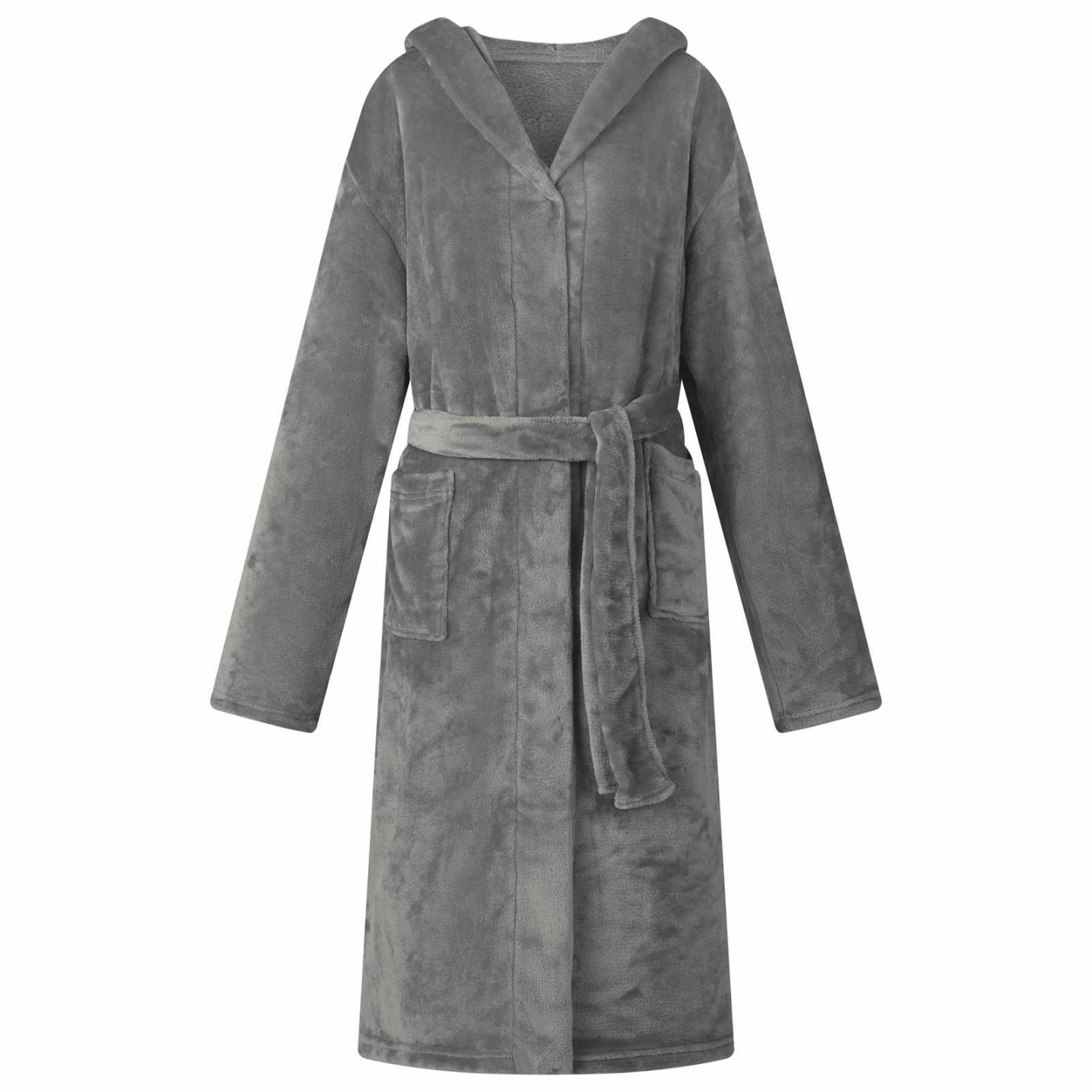 Peignoir avec capuche Gris foncé S Flanelle