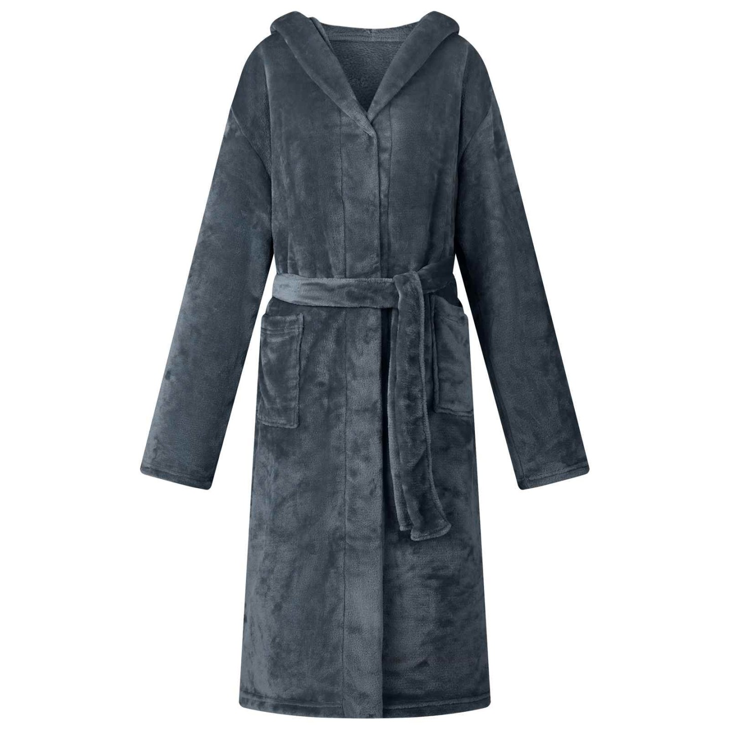 Peignoir avec capuche Bleu marine L Flanelle