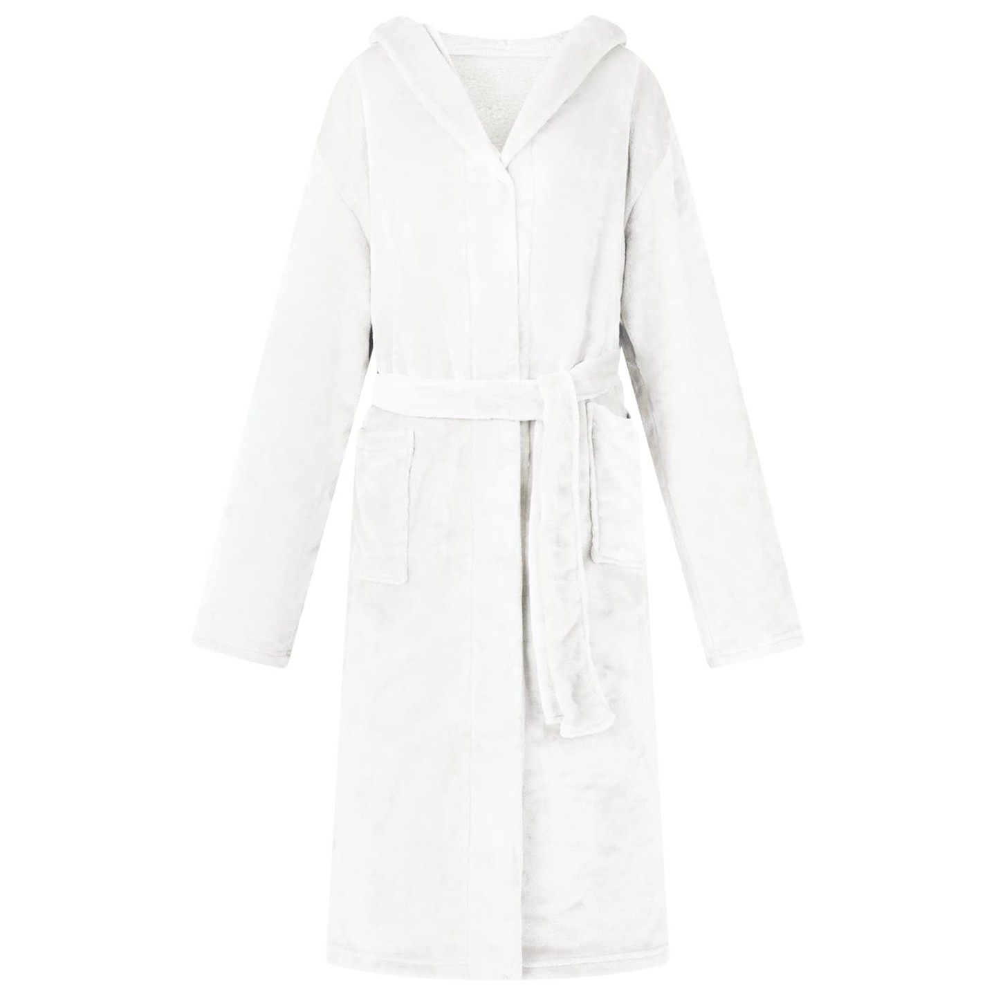 Peignoir avec capuche Blanc XL Flanelle