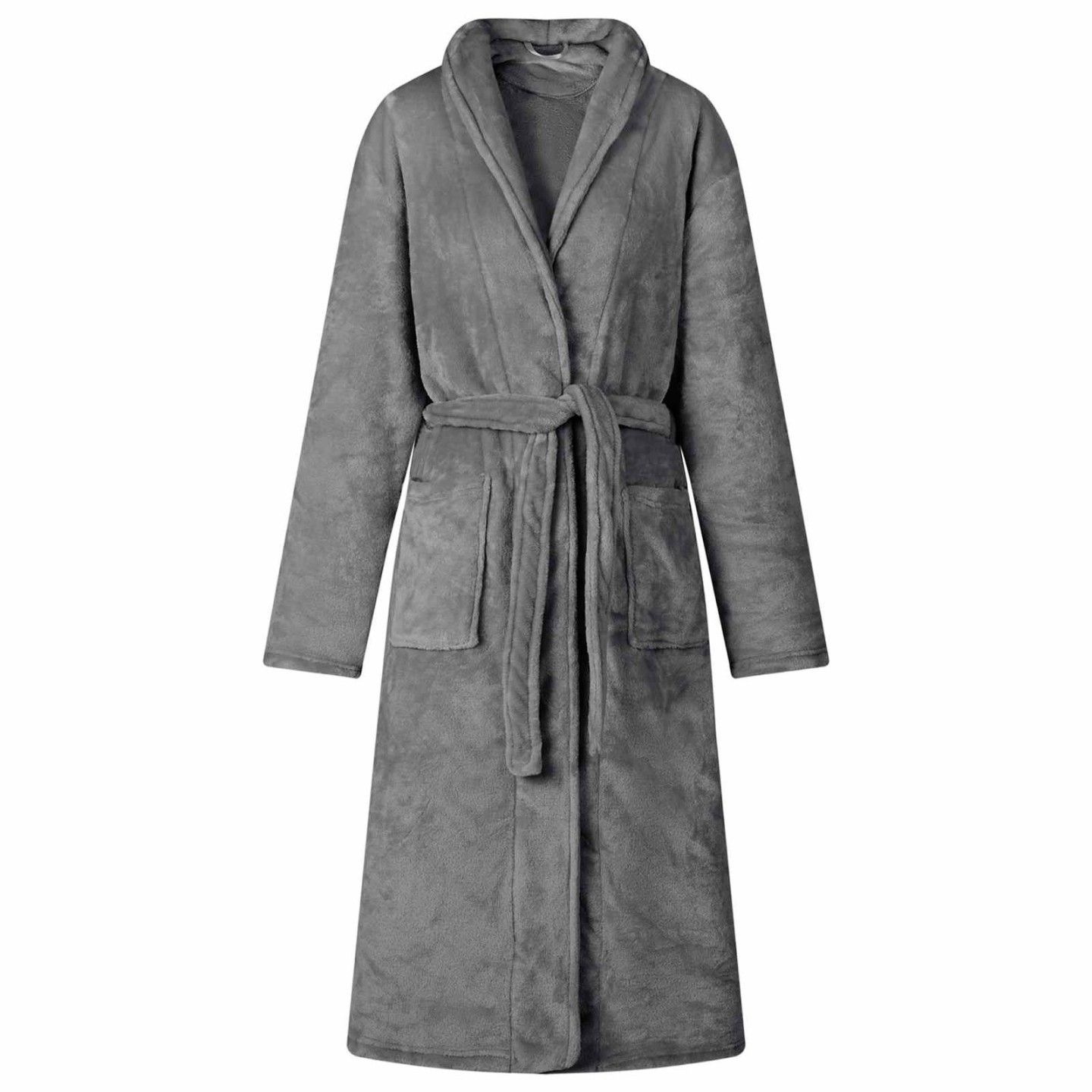 Robe de bain sans capuche Gris foncé xl Flanelle