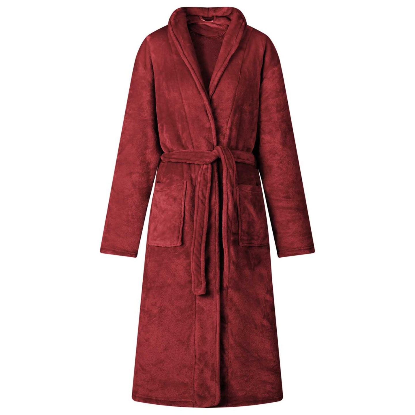 Robe de bain sans capuche Rouge Bordeaux l Flanelle