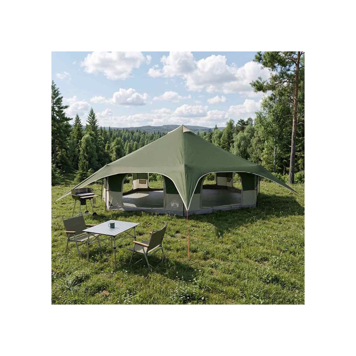 Tente familiale 18 personne Vert