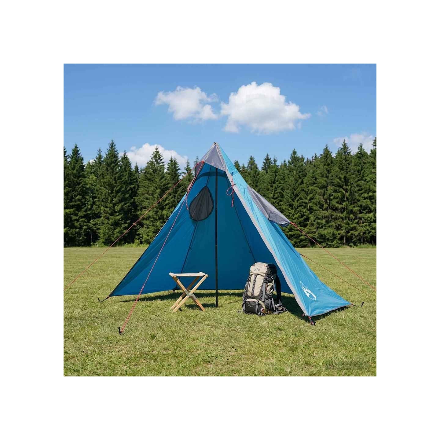 Poncho de pluie 2-en-1 avec capuche Bleu 262 x 126 x 130 cm