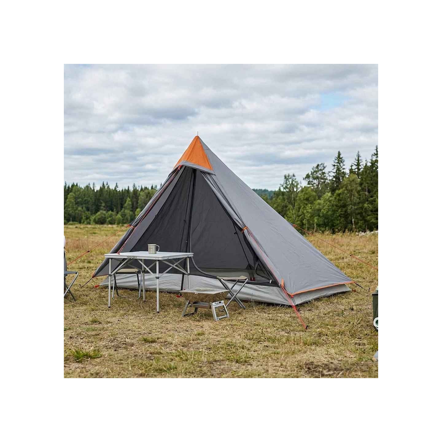 Tente de randonnée Gris et orange 222 x 85 x 125 cm