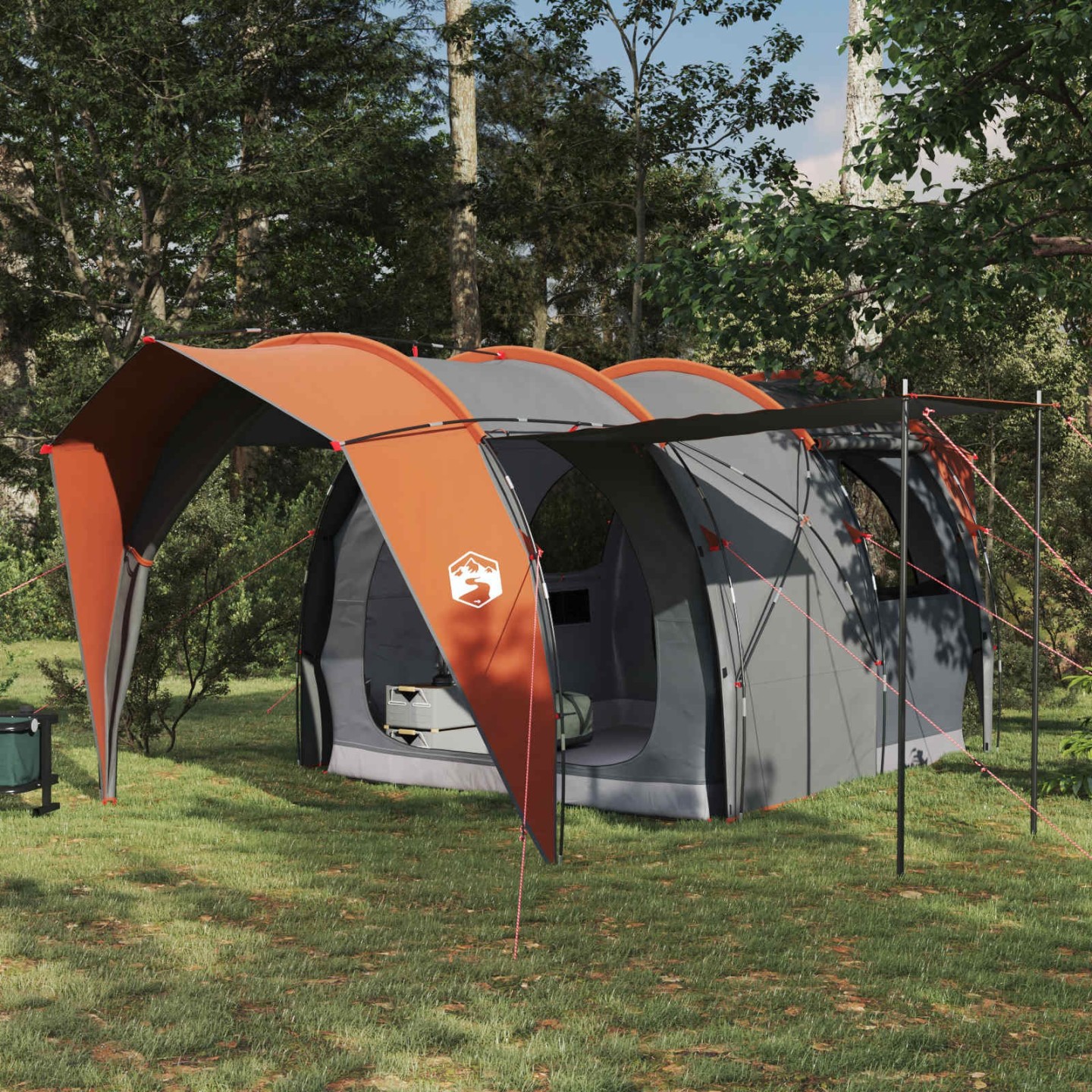 Tente tunnel 4 personne Gris et orange