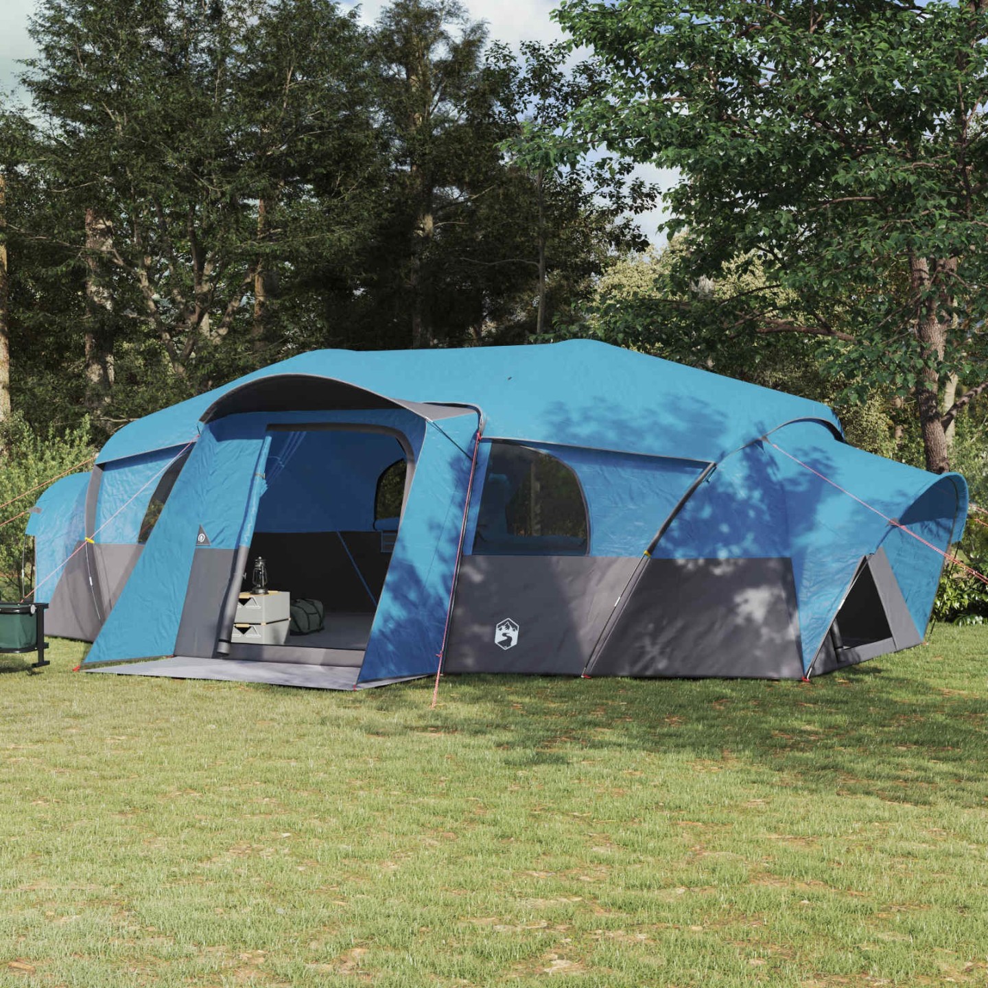 Tente familiale avec auvent imperméable 18 personne Bleu