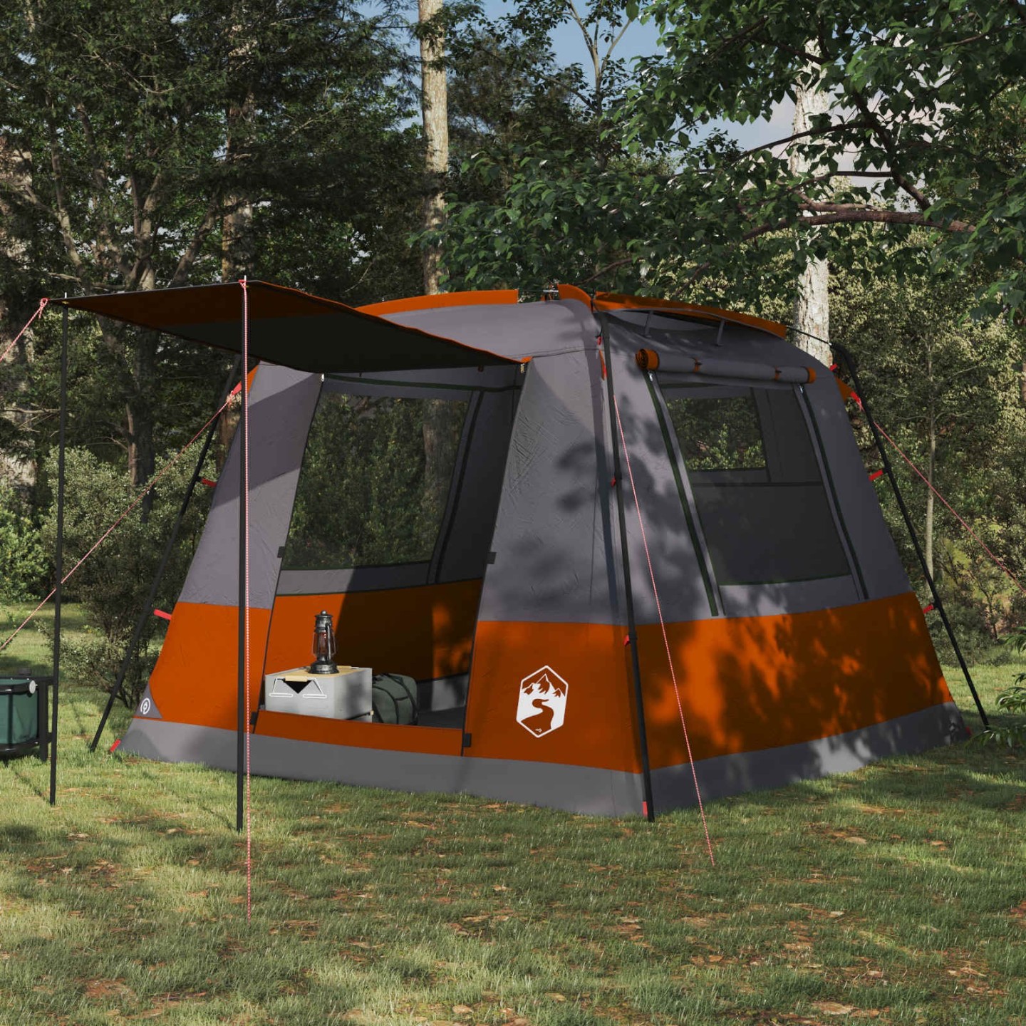 Tente de fête 10 personne Gris et orange
