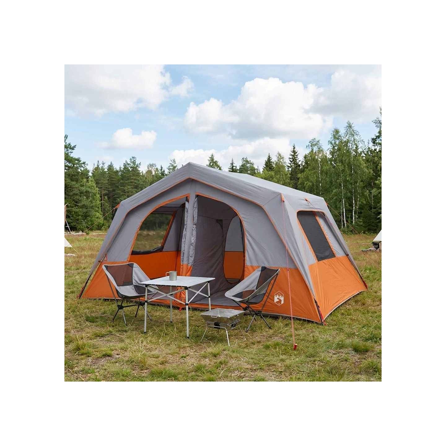 Tente familiale Gris et orange 533 x 312 x 230 cm