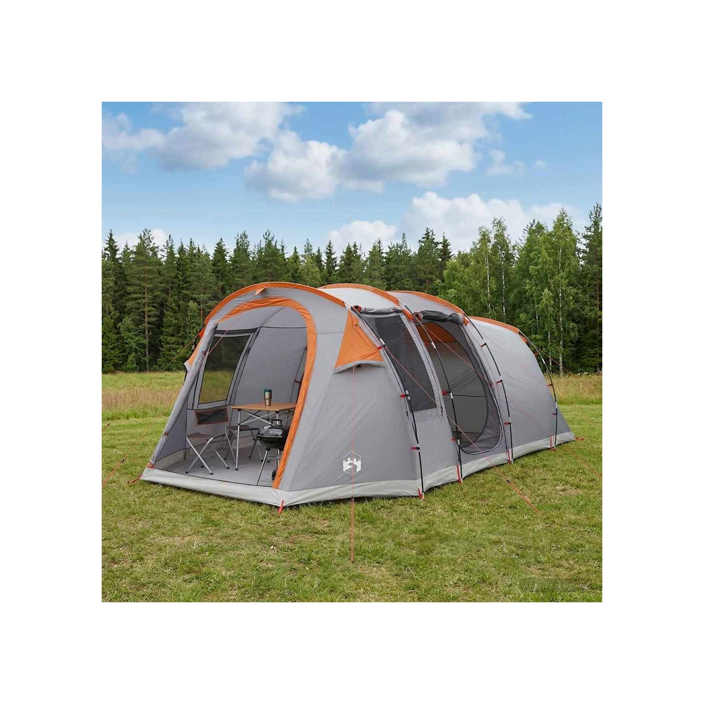 Tente tunnel Gris et orange 505 x 330 x 204 cm