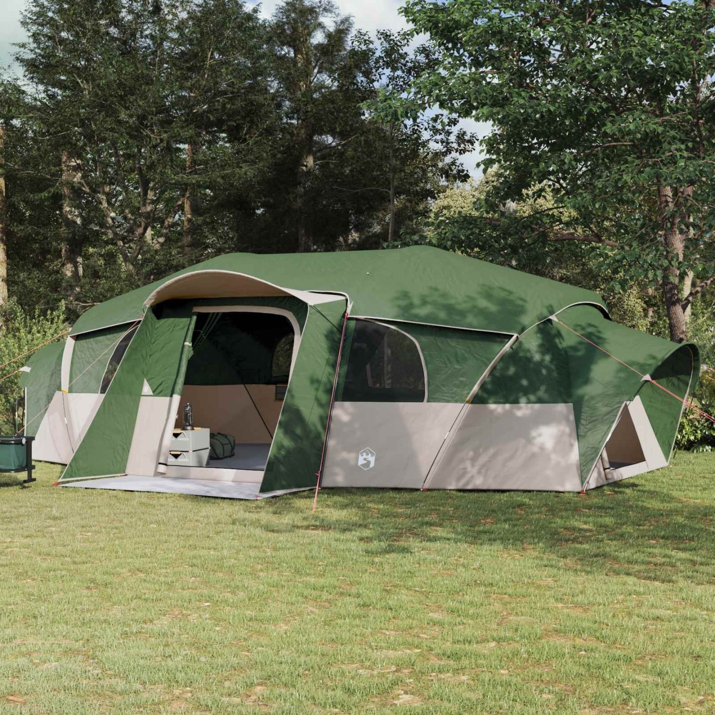 Tente familiale avec auvent imperméable 18 personne Vert