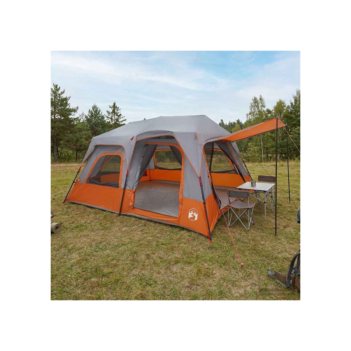 Tente Instantanée 8 personne Gris et orange