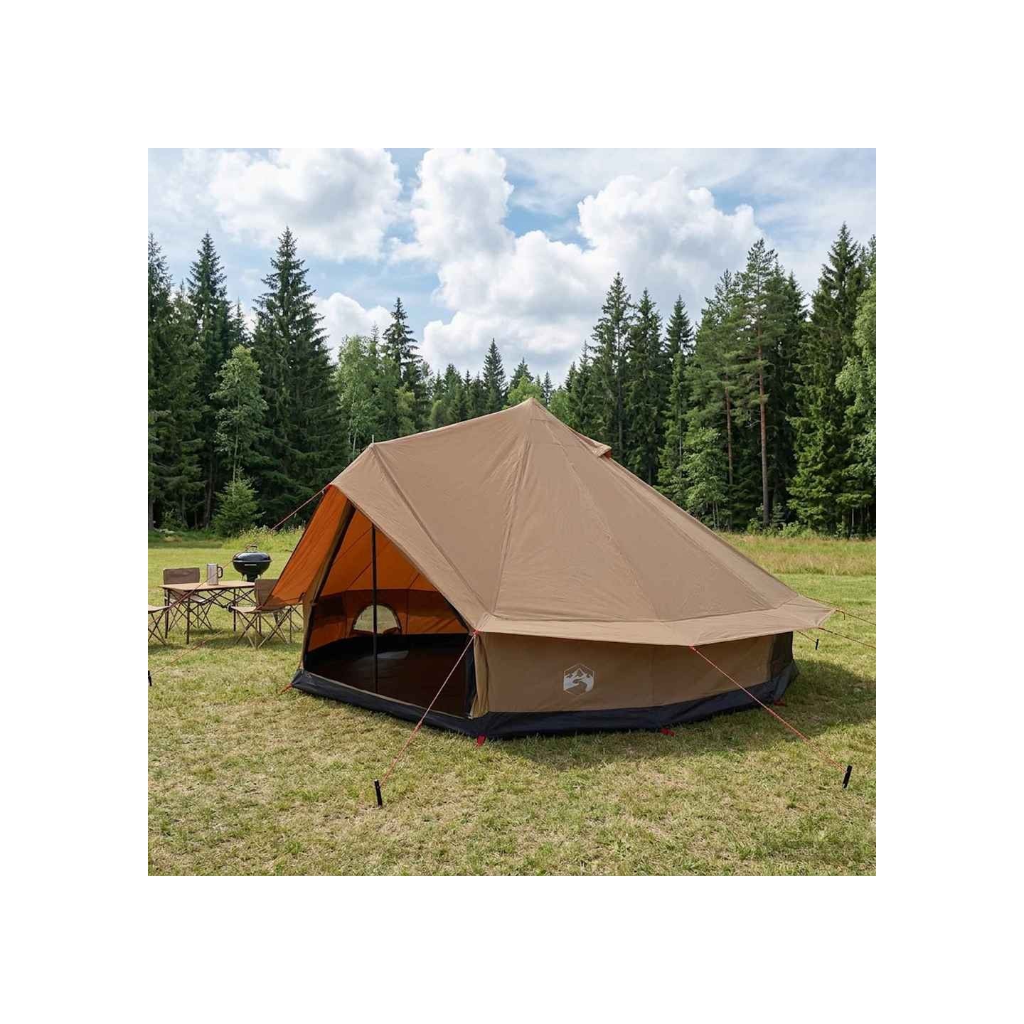 Tente familiale 10 personne Marron Polycoton