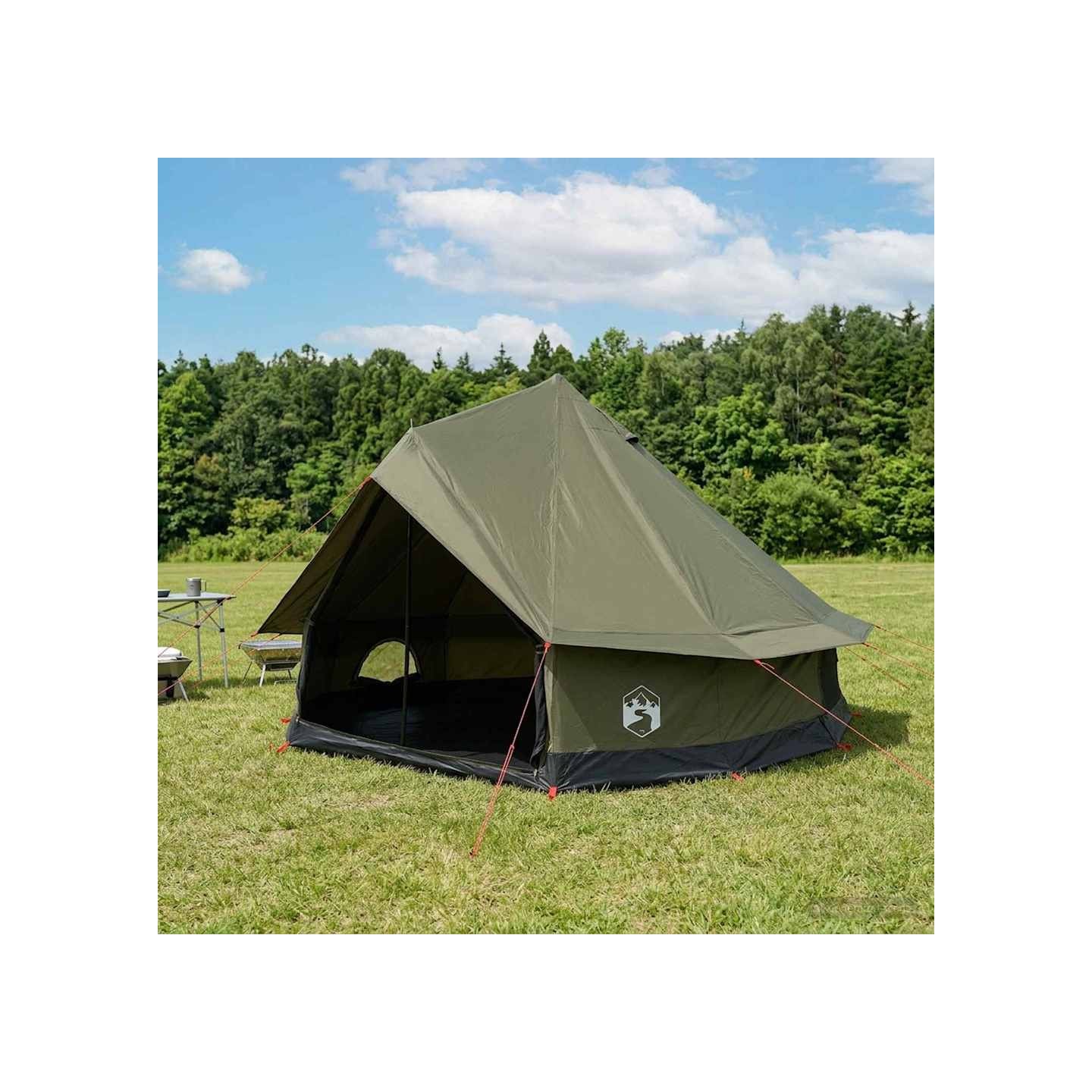 Tente familiale 8 personne Vert armée Polycoton
