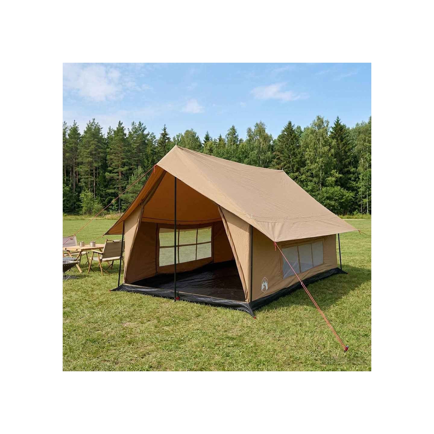 Tente Cabane Marron 340 x 246 x 210 cm Polycoton