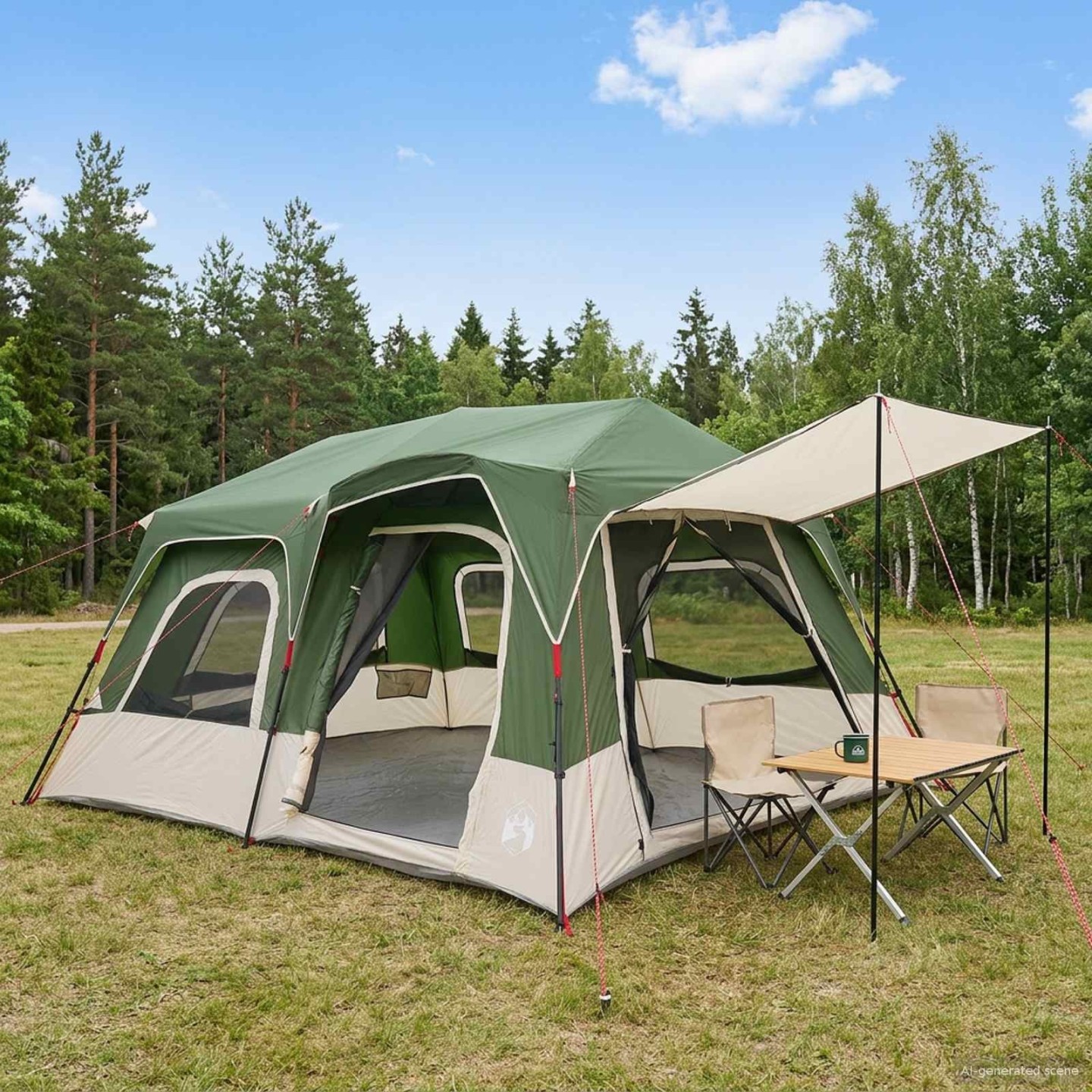 Tente Instantanée 8 personne Vert