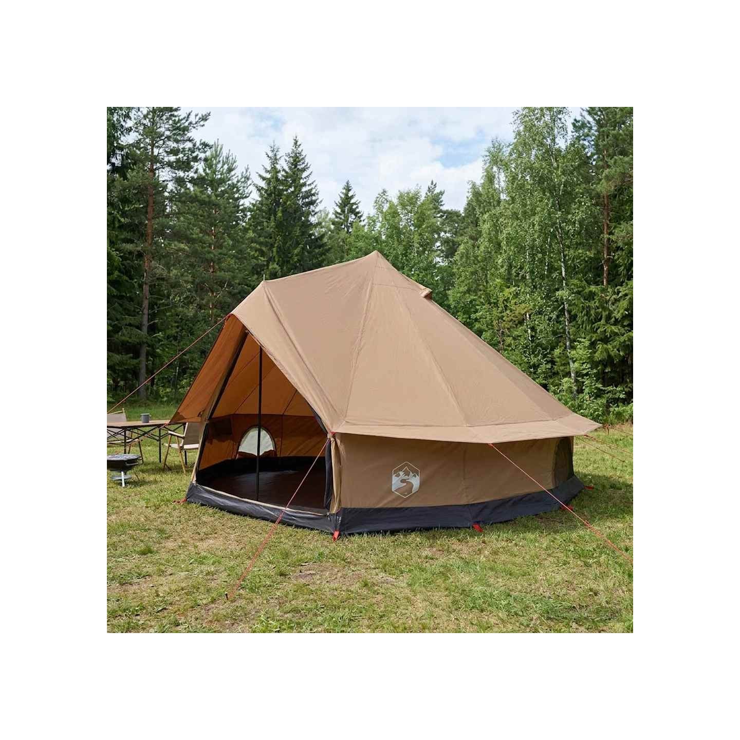Tente familiale 8 personne Marron Polycoton