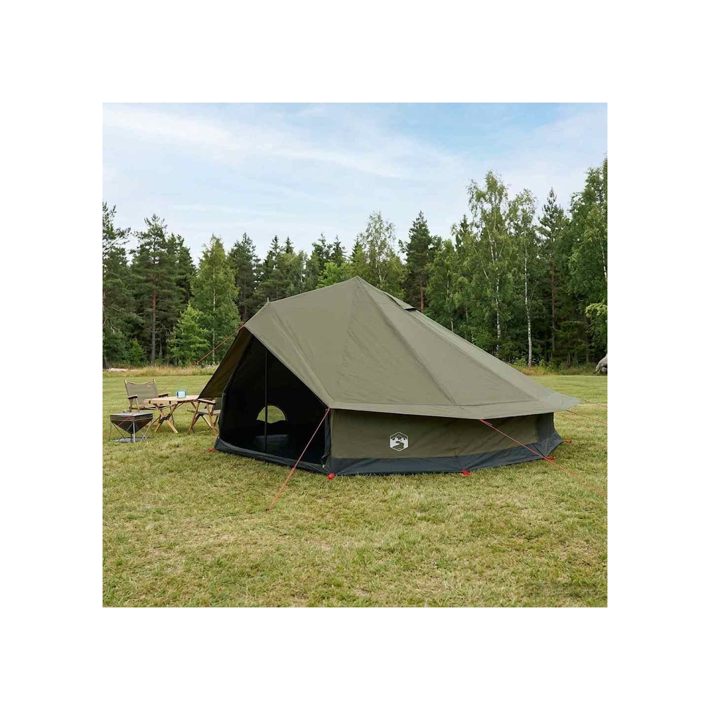 Tente familiale 12 personne Vert armée Polycoton