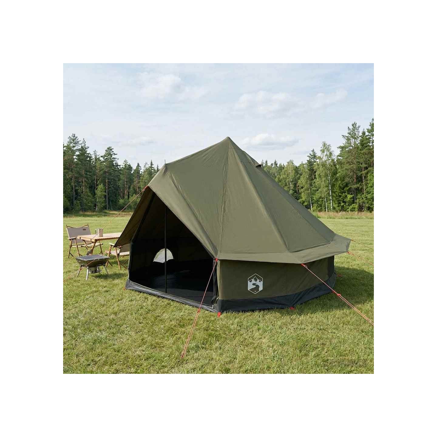 Tente familiale 6 personne Vert armée Polycoton