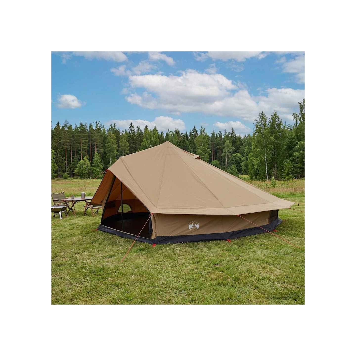 Tente familiale 12 personne Marron Polycoton