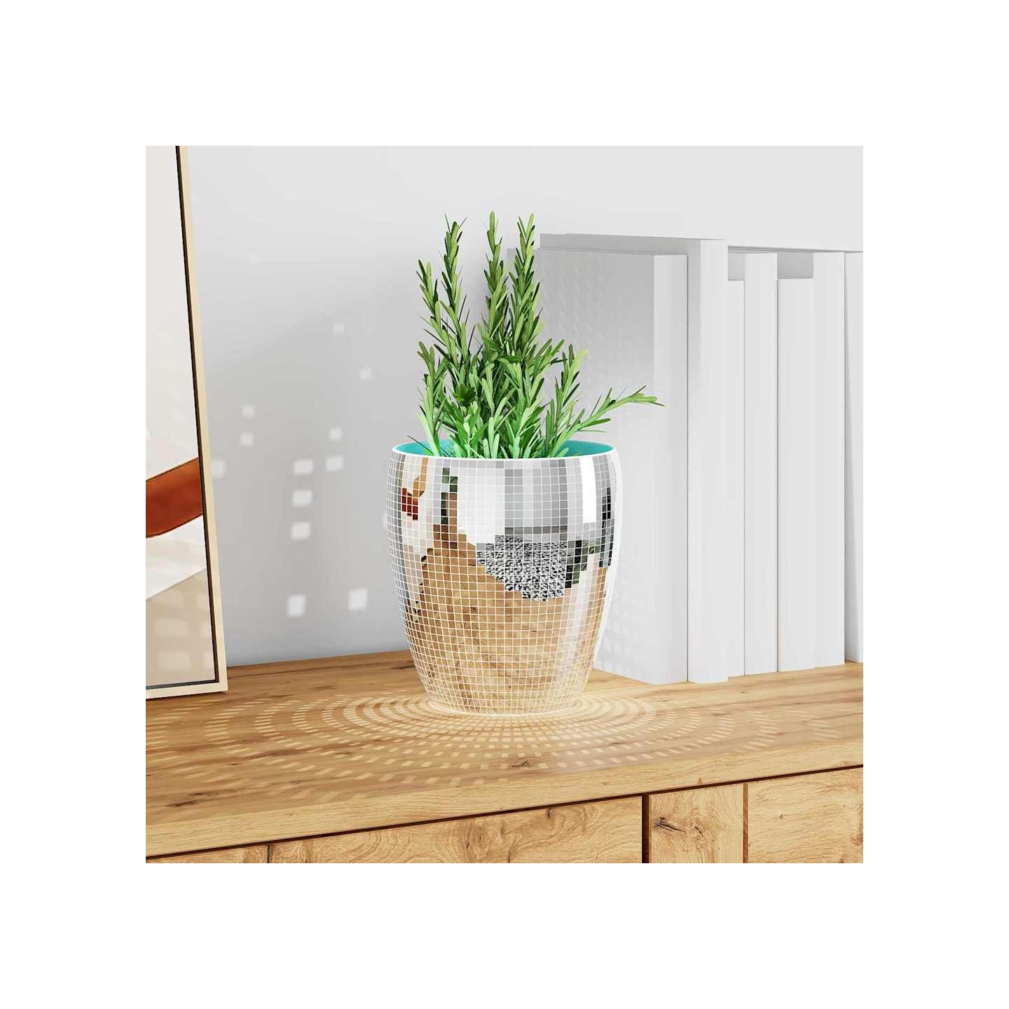 Carreau de miroir mosaïque 3 pc Argenté 100 x 4 cm Verre
