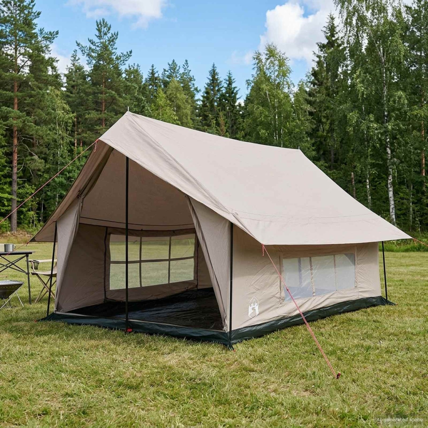 Tente Cabane Crème 340 x 246 x 210 cm Polycoton