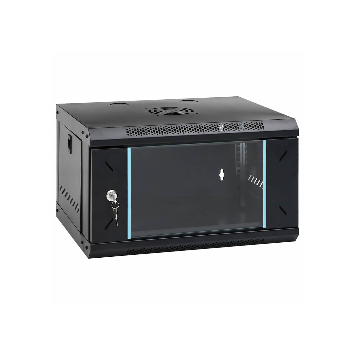 Armoire réseau avec stockage Noir 53 x 45 x 30 cm Acier