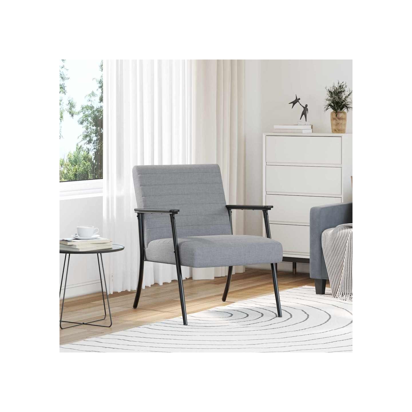 Fauteuil Gris clair 59 x 75 x 78 cm tissu