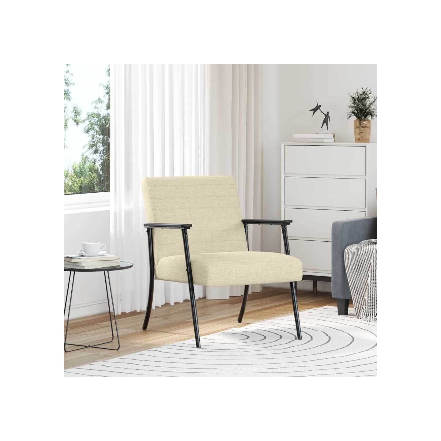 Fauteuil Crème 59 x 75 x 78 cm tissu